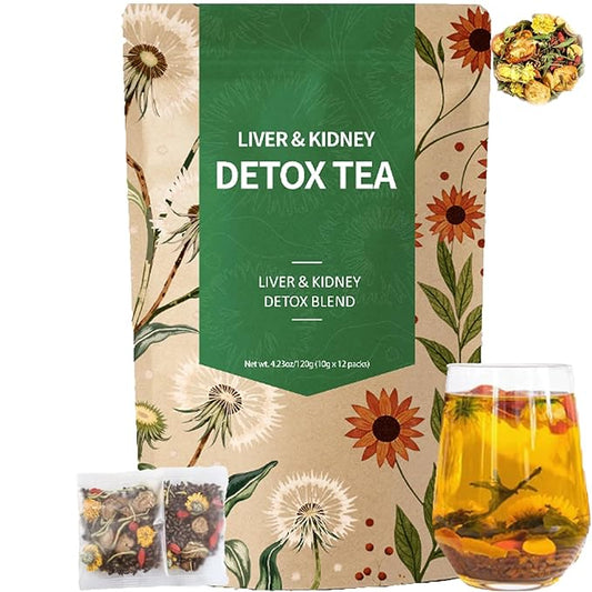 Liver & Kidney Detox Tea - Dandelion Wolfberry Tea, 7 Herbal Ingredients Blend, Goji Berry Chrysanthemum Chinese Cassia Seed Kidney Cleanse (1)