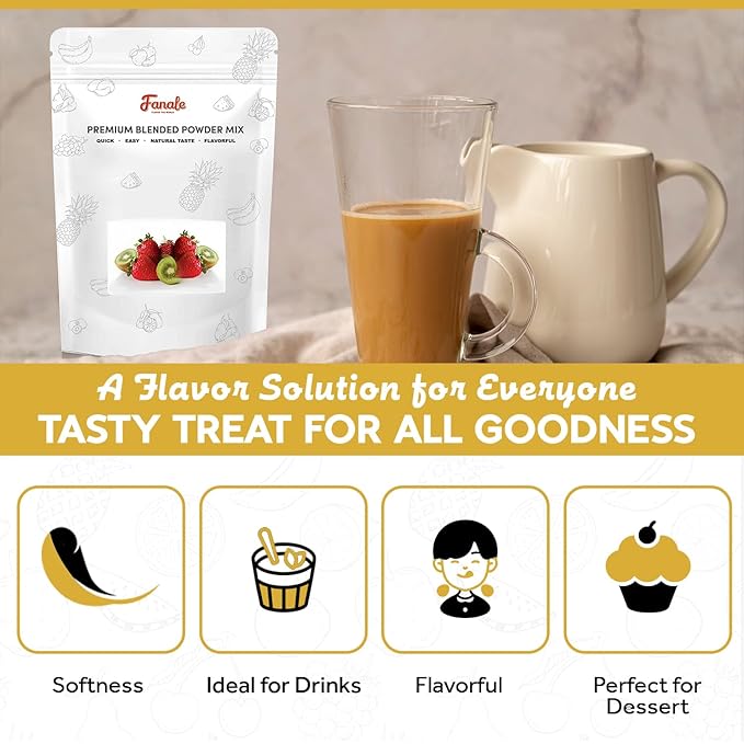 Fanale Premium Milk Tea Flavoring Powder, Perfect for Baking, Smoothies, Desserts and Drinks, Instant Flavoring Powder for Boba Milk Tea