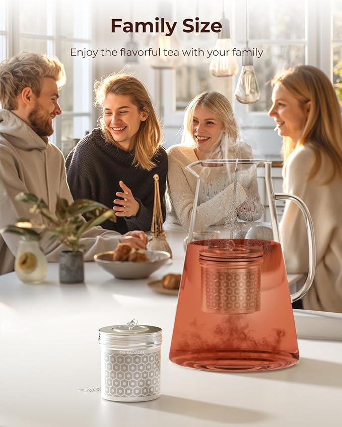 2 Pack Reinmoson Extra Large Tea Infuser for Loose Tea & Spice Infuser for Cooking, Extra Fine Mesh Large Tea Strainers for Loose Tea, 304 Stainless Steel Loose Leaf Tea Steeper