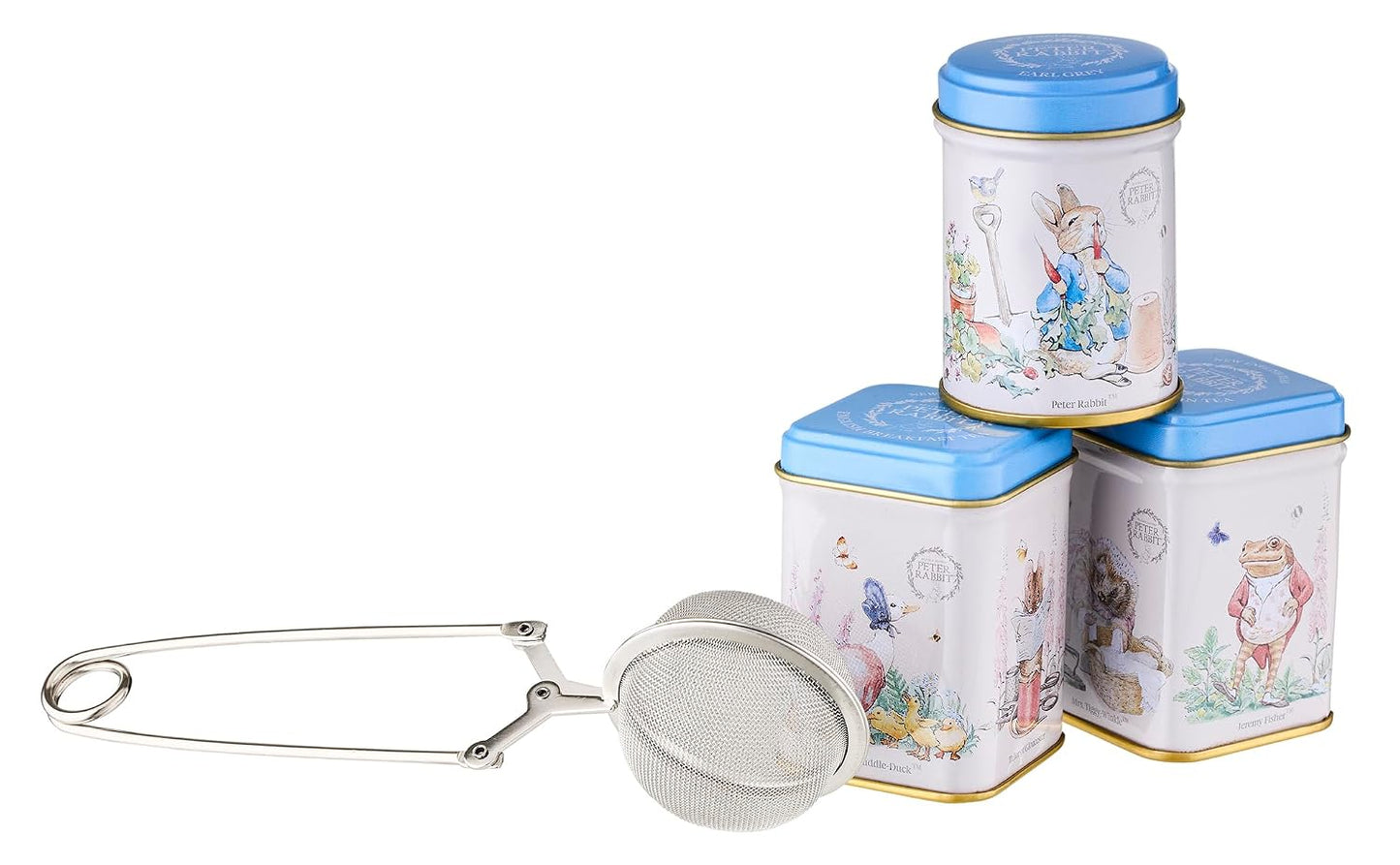 New English Teas Peter Rabbit Tea Infuser Set with 2.5 oz Loose Leaf Tea | Black Tea, English Breakfast, Earl Grey + Infuser Included, Gifts for Tea Lovers