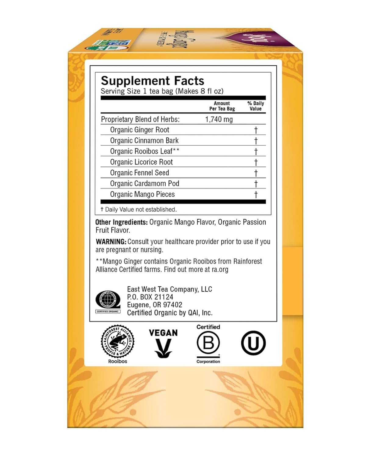 Yogi Tea, Mango Ginger, 16 ct