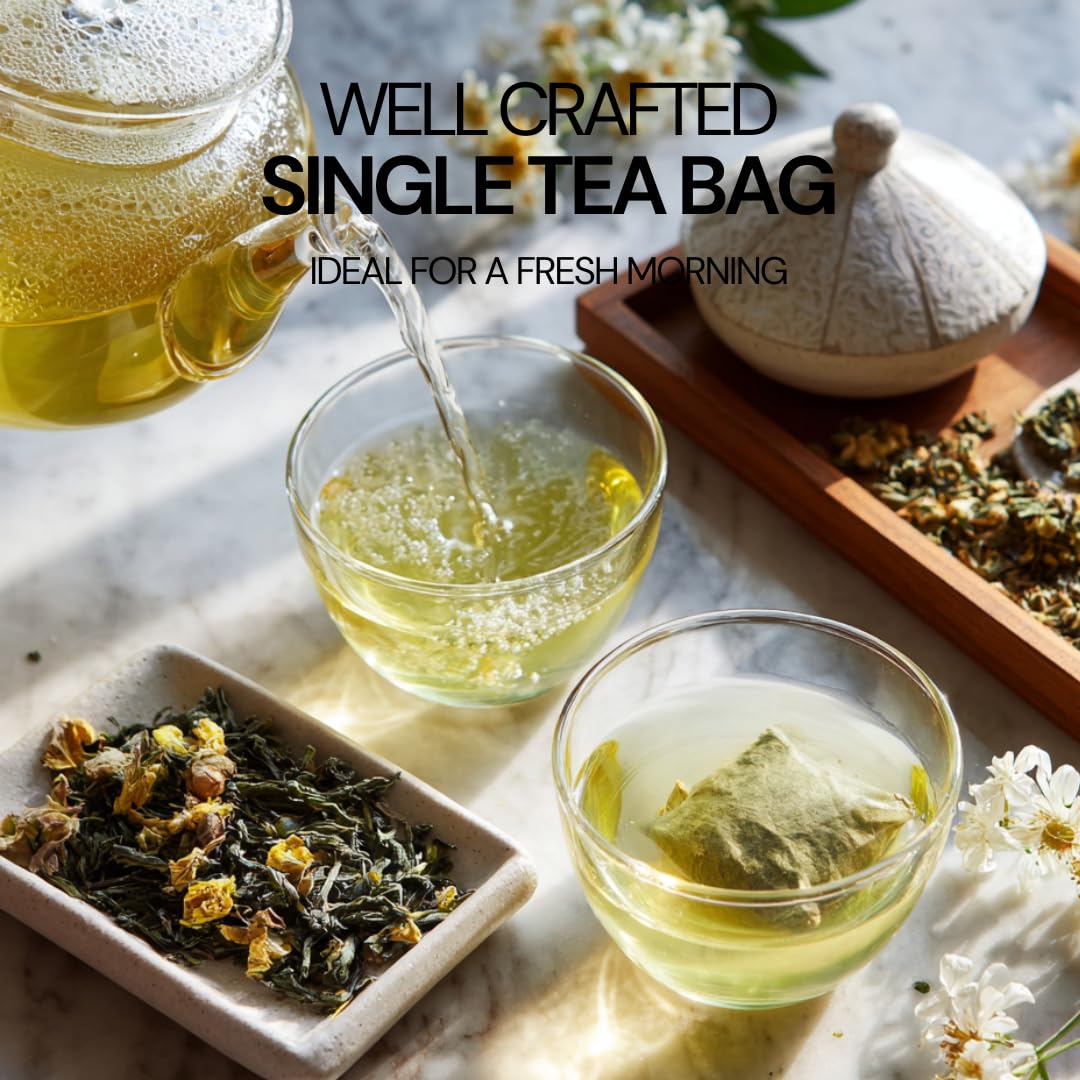 BLOSSOM RITUAL Himalayan Floral – Osmanthus Infused Oolong Loose Leaf – 20 Corn Based Pyramid Bags – Serve Upto 60 cups – Milky Floral Scent &amp; Flavor – Gentle Energy Boost &amp; Overall Calmness| 2.65oz