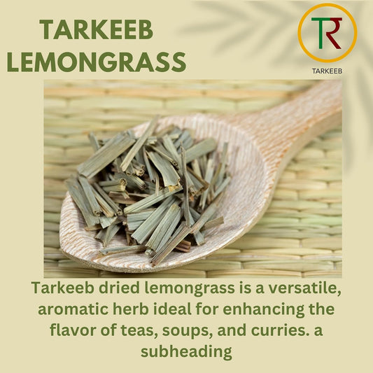 Tarkeeb Lemongrass – Dried Lemon Grass cut and sifted | Used for Cooking and Tea | All Natural | Gluten Free | NON-GMO | Vegan | Net Weight: 1.76oz/50g | Indian Origin |