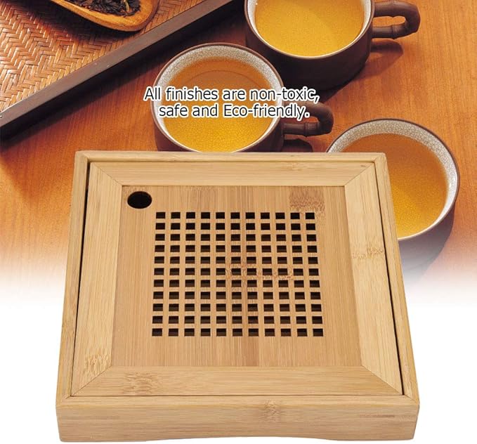Wood Serving Tray,Mini Wood Chinese Gongfu Tea Set Table Tray for Home Office Restaurant Reception Room