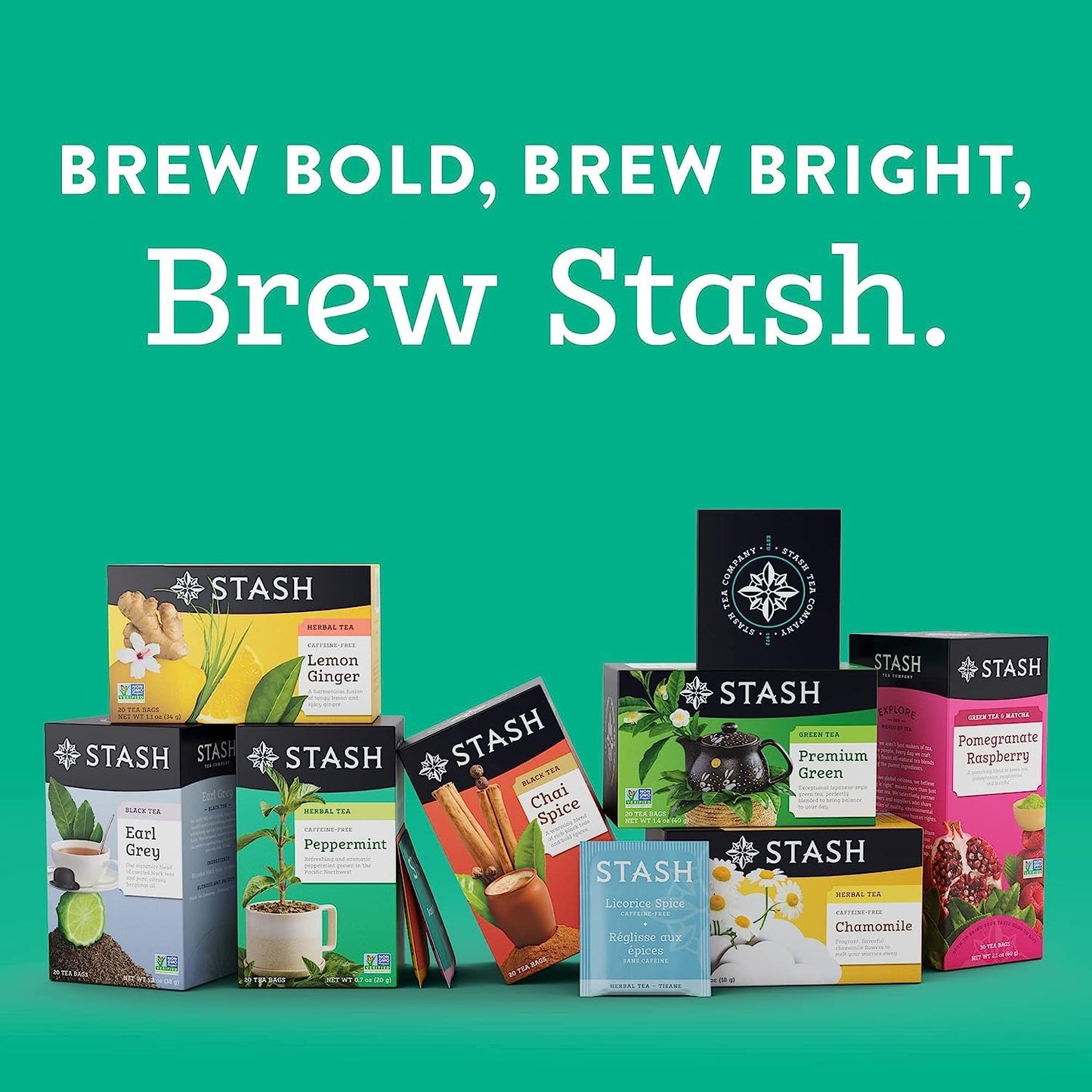 Stash Tea Comfort Classics Herbal Tea Sampler - Assortment of Non-Caffeinated Teas Including Peppermint, Chamomile and Lemon Ginger Teas, 18-20 Count (Pack of 3)