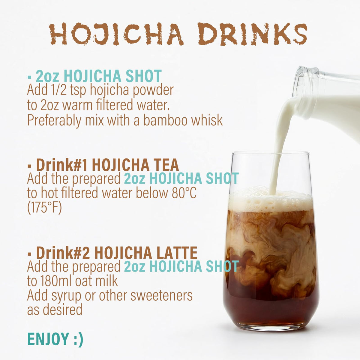 Viccoky Hojicha Powder Japanese-Style for Latte - 2.12oz Low Caffeine Roasted Matcha Green Tea Houjicha Powder | Toasty Aroma