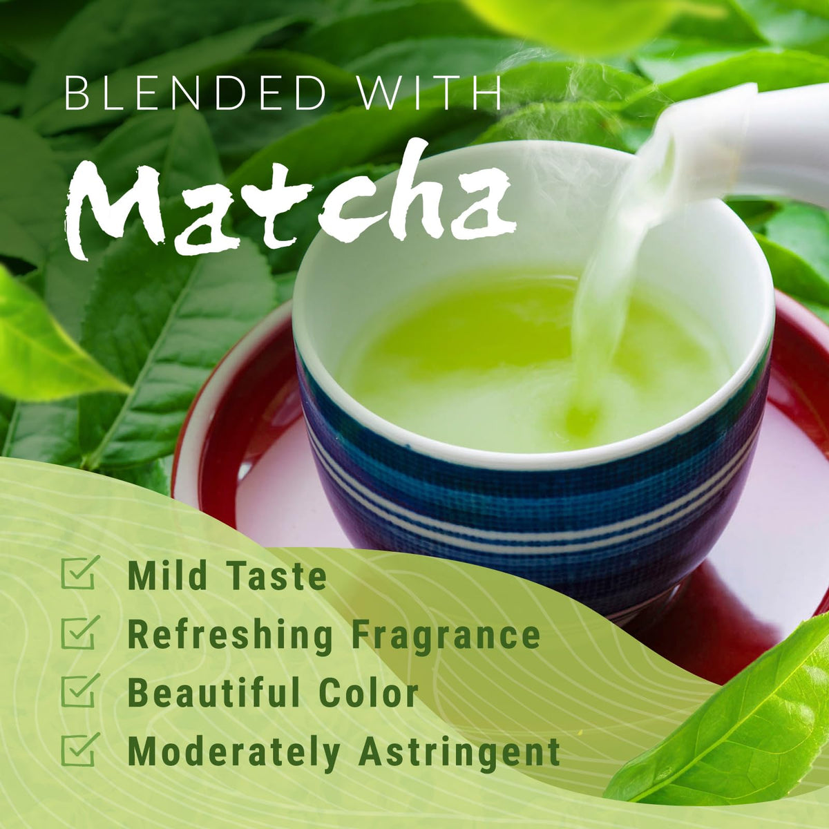 NAKANE TEA INC. Organic Matcha Blended Japanese Green Tea Bags, 100 Count – Grown in Japan, USDA Organic