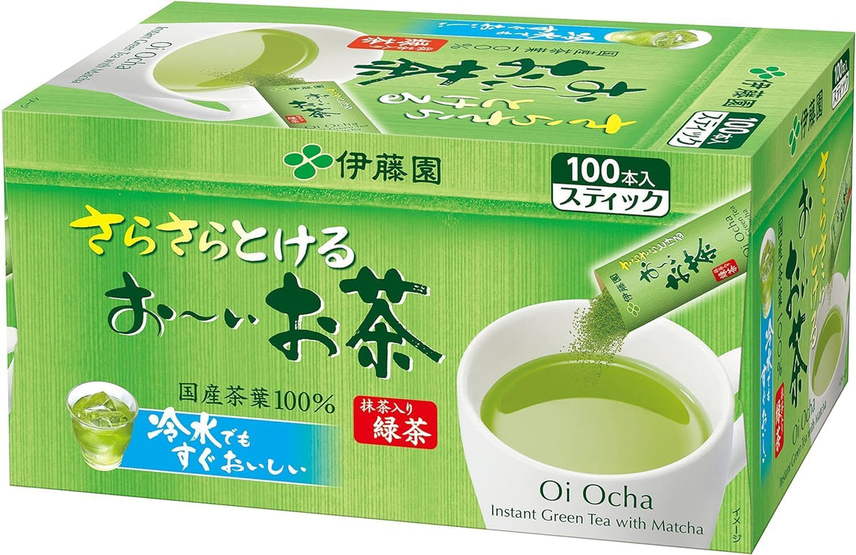 Thunder Tech Ito-en oi Ocha Japanese Premium Tea Bag Green Tea 100 sticks Zero Calories, Caffeinated Direct Import