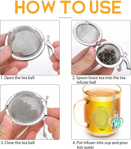 3pcs Tea Infuser TeaSanavie Loose Tea Steeper Stainless Steel Fine Mesh Tea Ball Loose Leaf Tea Infusers Glow In The Dark Cute Heart Pendant Tea