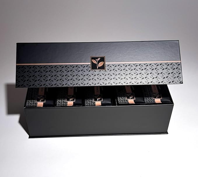 Pure And Easy Tea, Premium Loose Leaf Tea Sampler Set, 30-Count Variety Pack with 10 Herbal & Caffeinated Flavors, Natural Wellness & Luxury Tea in Designer Gift Box, 150g