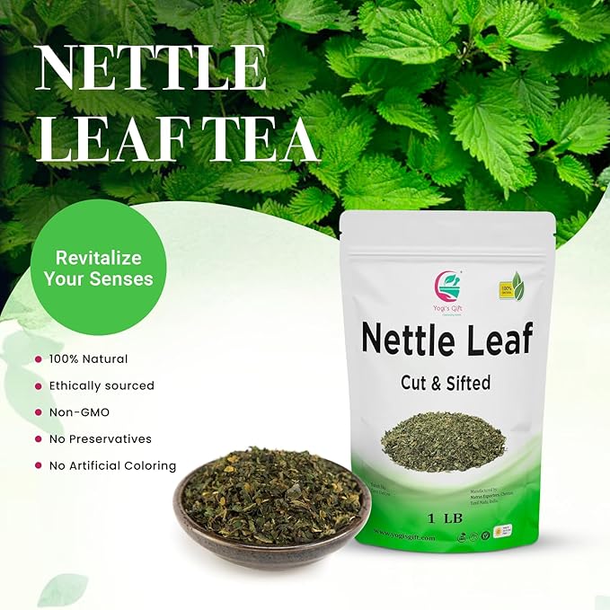 Stinging Nettle Leaves Dried 1 Lb | Cut and Sifted | Loose Nettle Leaf Herb Bulk | Non- Gmo, Ethically sourced | By Yogi's Gift®