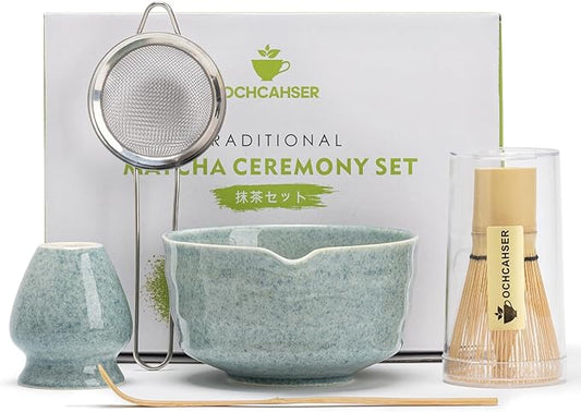 Matcha Kit Set, Matcha Whisk Set Includes Matcha Bowl And Holder, Bamboo Matcha Whisk, Scoop and Matcha Sifter