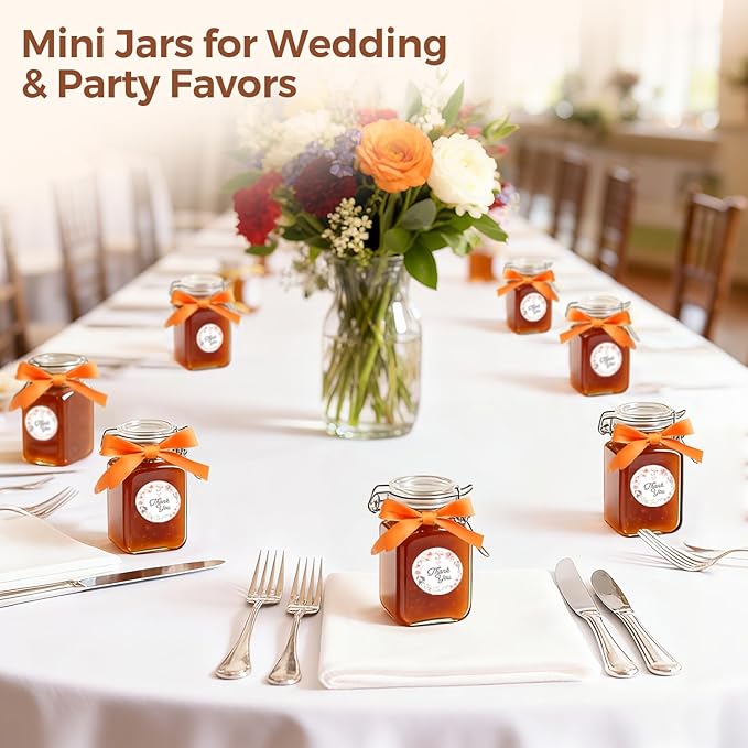 ComSaf Small Glass Jars with Airtight Lid Set of 6, Spice Jars 8 oz, Mason Jars 8 oz, Small Canning Jar, 8oz Jars with Lids for Kitchen, Jam, Jelly, Honey, Herb, Candy, Beans, Dessert, Sugar, Parfait