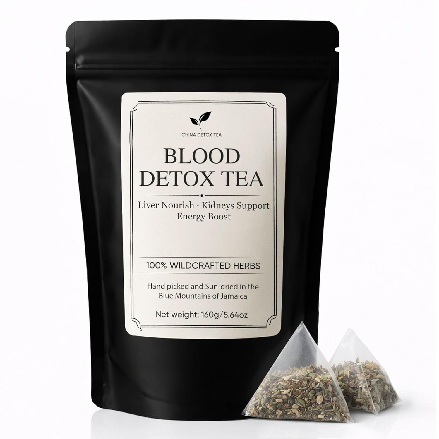 Jamaican Healing Garden Blood Detox Tea, Wildcrafted Herbs with Guaco, Burdock Root, Oregano, Cinnamon, Moringa, Hand Picked and Sun-Dried in the Blue Mountains of Jamalca 160g 5.64oz(1)