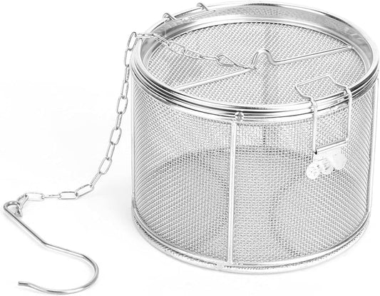 Tea Strainers for Loose Tea, Stainless Steel Seasoning Strainer | Sliver 5.52x3.94in, Tea Mesh Infuser with Chain Hook, Soup Seasonings Separation Basket Filter Tea Steeper for Brew Tea
