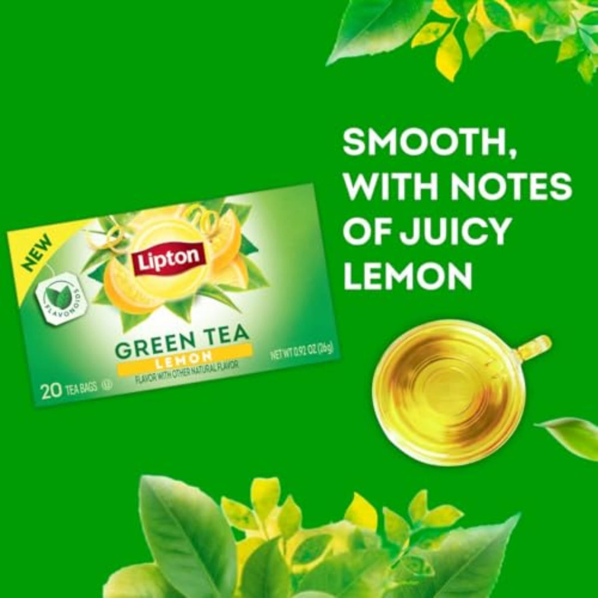 Lipton Lemon Green Tea Bags, 120 Count (20 Count 6-Pack)