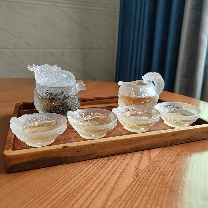 Chinese Gongfu Tea Set Gift Box, Tradition Pure Hand Firing, Chinese Dragon Shape, Suitable for Office, Home, Gift in Mother's Day