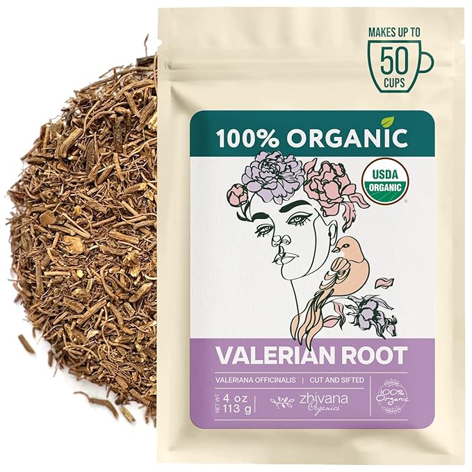Zhivana Organics Valerian Root Tea – Organic Loose Herb, 4oz