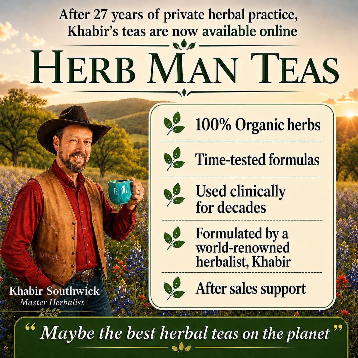 HAPPY TEA – Pleasant Feel-Good Daily Boost, Uplifting Mood Support &amp; Positive Energy with St. John’s Wort, Brahmi &amp; Rhodiola – Premium Organic Loose Leaf – Formulated by Master Herbalist