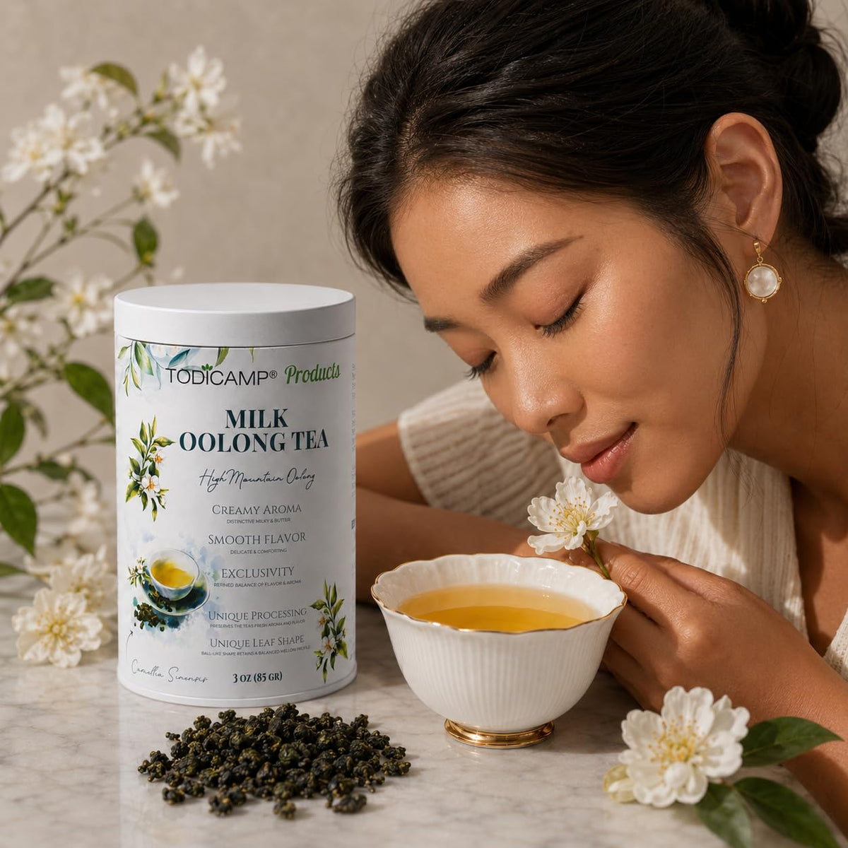 Milk Oolong Tea Loose Leaf – Premium Chinese Oolong Tea 1 lb | Double Milky Aroma &amp; Smooth Taste | Bulk Loose Leaf Tea Tin | Afternoon &amp; Asian Tea