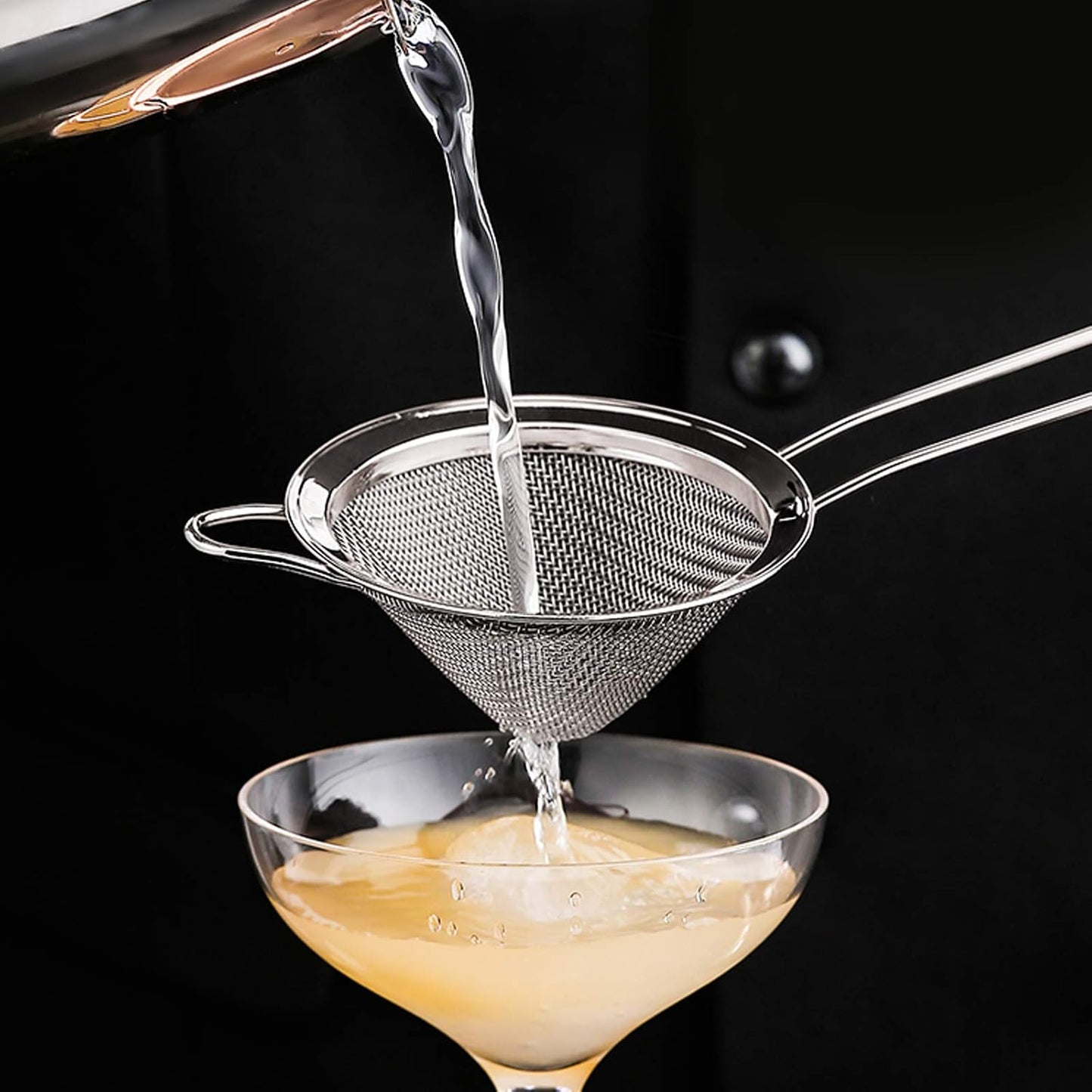 2 Pack Stainless Steel 18/8 Small Food Strainer, Fine Mesh Sieve with Long Handle, Cocktail Strainer For Cocktails, Tea Herbs, Coffee &amp; Drinks, Rust Proof &amp; Great as Tea Strainer, 3.5inch
