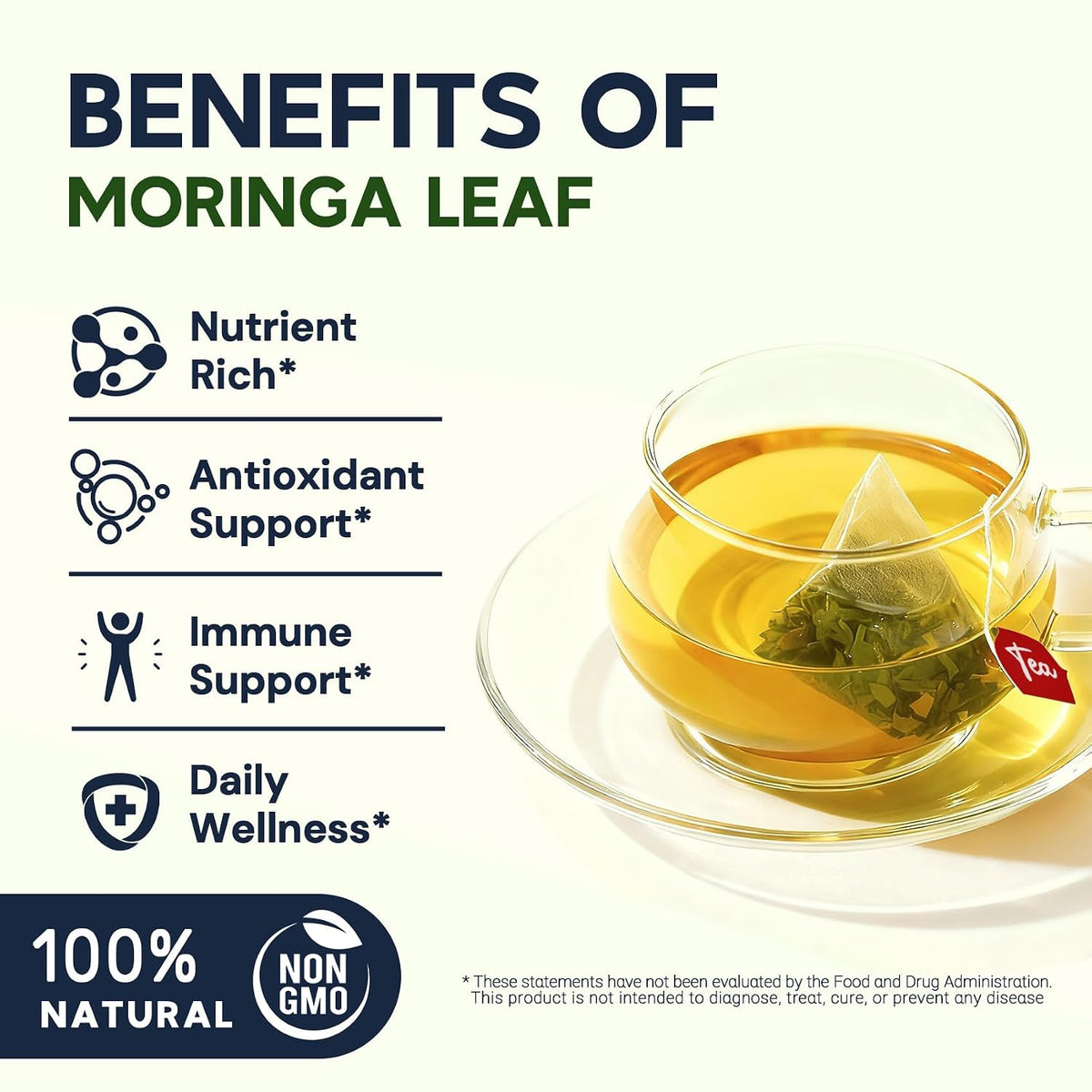 Moringa Leaf Tea - Caffeine Free, 50 Tea Bags