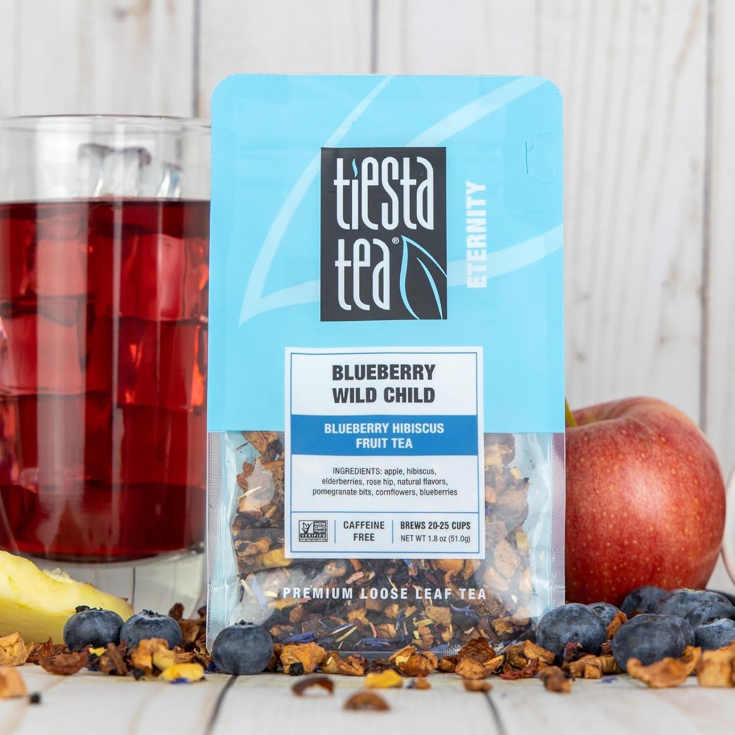 Tiesta Tea - Loose Leaf Fruity Tea Gift Box, Medium Caffeinated Assorted Blends, 3 Pouches for Hot & Iced Tea Variety Pack, Fruity Paradise, Blueberry Wild Child & Fireberry
