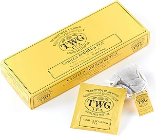TWG Tea | Vanilla Bourbon Tea | Rooibos Tea | Vanilla | 15 Hand Sewn Cotton Tea Bags | Gift Set