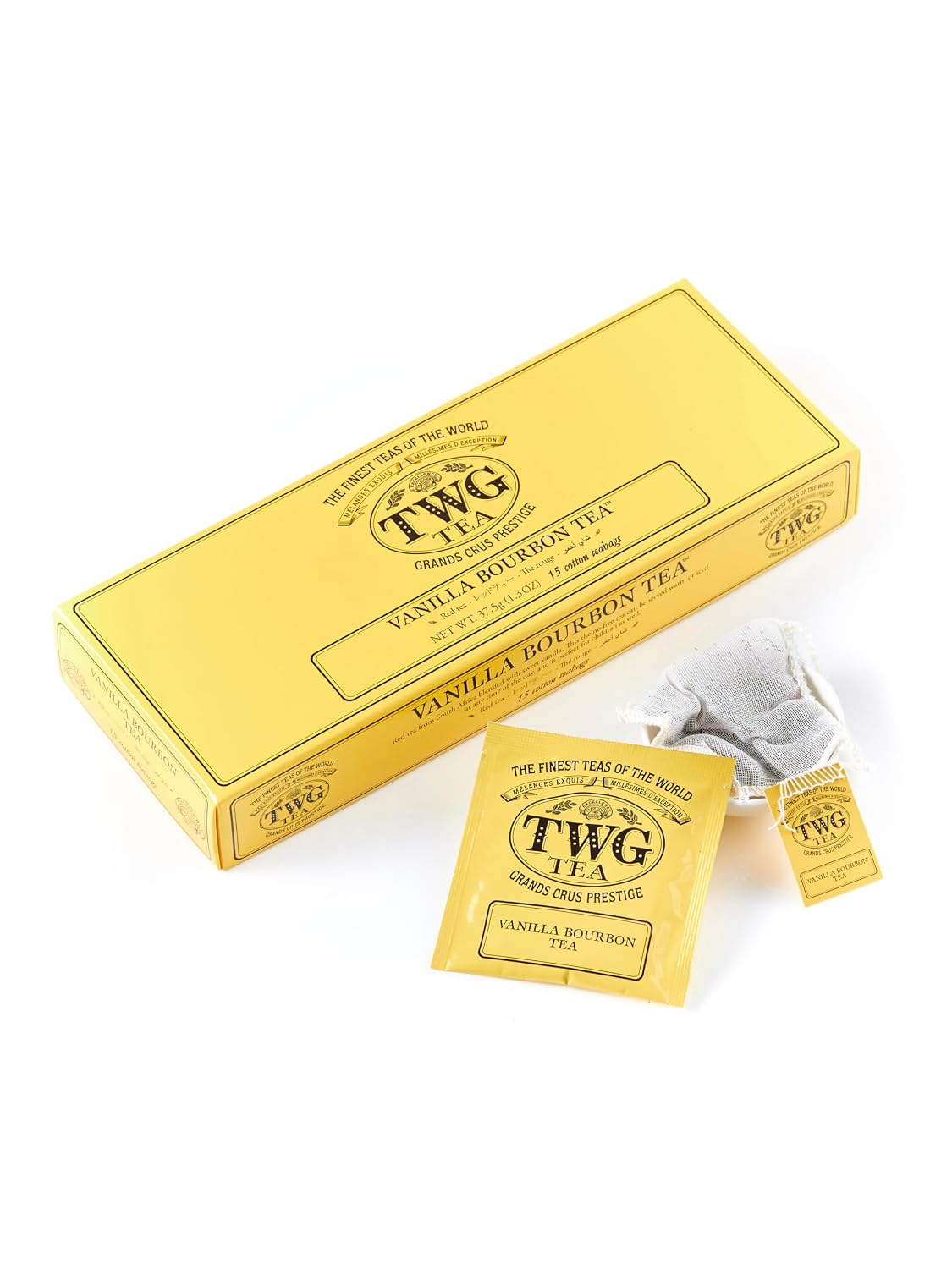 TWG Tea, Vanilla Bourbon Tea, Rooibos Tea, Vanilla, 15 Hand Sewn Cotton Tea Bags, Gift Set
