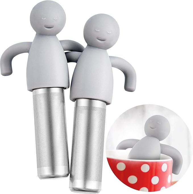 2 Pieces Tea Infuser for Loose Tea Cute Fine Mesh Tea Strainer Stainless Steel Tea Filter Ball Tea D