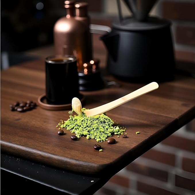 2Pcs Bamboo Matcha Scoop - Traditional Chashaku Tea Spoon for Tea Ceremony - Elegant White Design - Tea Accessories - 18cm Size