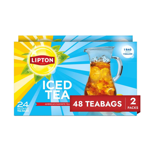 Lipton Black Tea Bags, 48 Count, Gallon Size Unsweetened Iced Tea