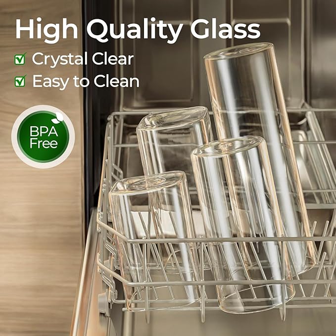 ComSaf Airtight Glass Storage Canister with Wood Lid(1.5 Qt), Set of 3 Glass Jars with Lids