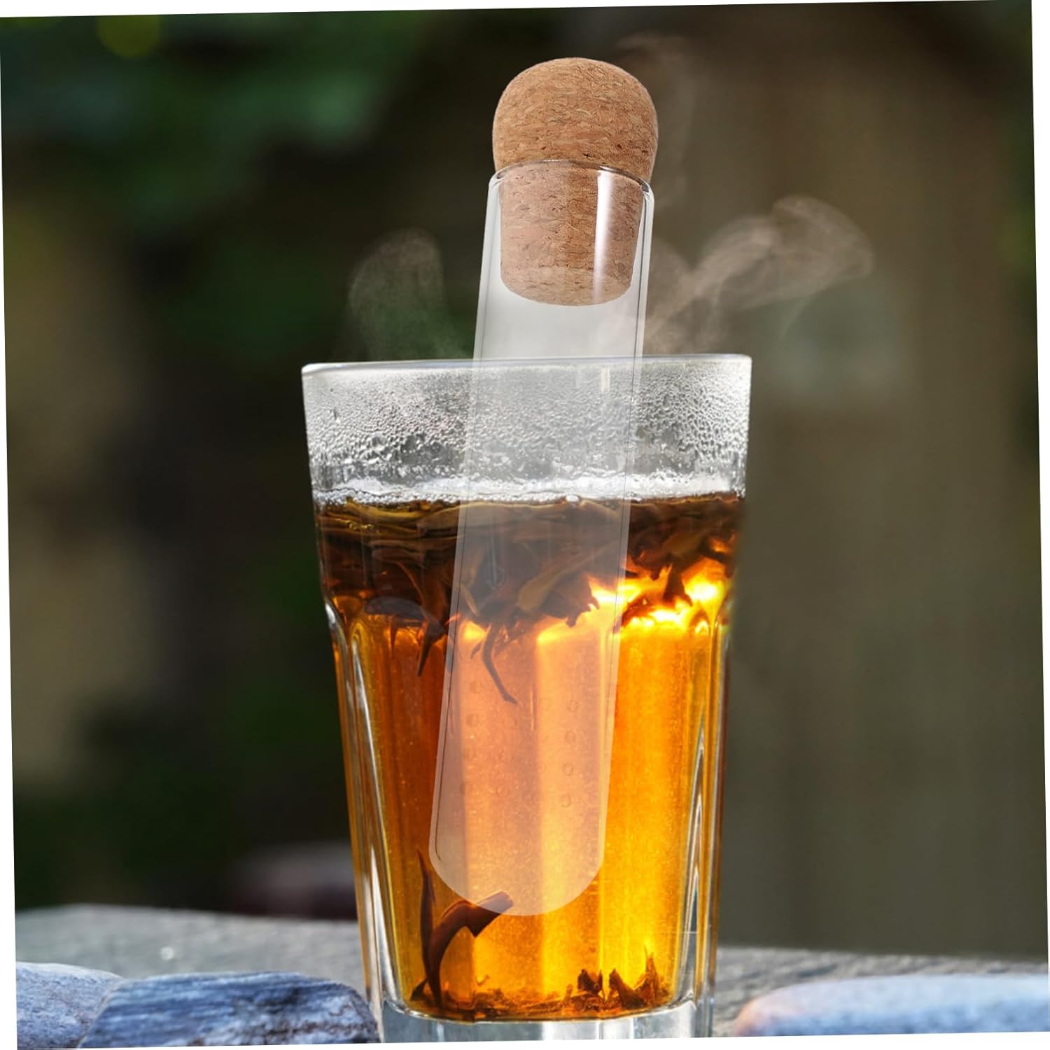 LIFKOME Loose Leaf Tea Infuser Tube Glass Tea Strainer High Borosilicate Filter Convenient Test Tube for Use
