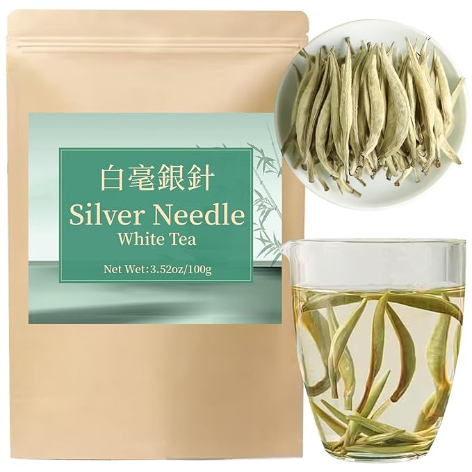 Yuexi White Tea Loose Leaf Grade AAA Tea Baihao Yinzhen Tea 100g/3.52oz 白茶 白毫银针 中国茶