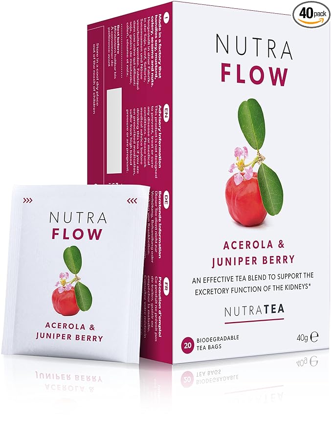Nutraflow Herbal Tea Blend – Includes Horsetail, Yarrow & Goldenseal - Support Health Cleansing Process - 40 Enveloped Tea Bags - by Nutra Tea