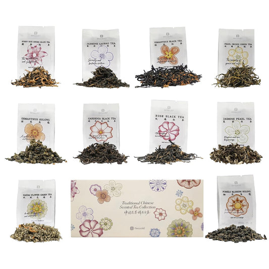 iTeaworld Chinese 10 Naturally Floral Loose Leaf Tea Sampler Gift Set,3.5oz