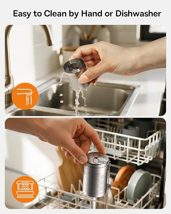 House Again Tea Infusers, Extra Fine Mesh Tea Strainers for Loose Tea, Updated Slim Threaded Lid & 304 Stainless Steel, Filter Bags Diffusers