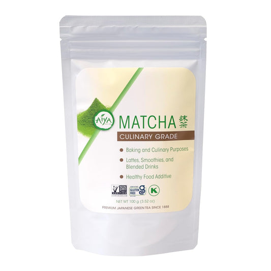 Aiya Authentic Japanese Origin Culinary Grade Matcha Green Tea Powder, 100g Bag (3.53 oz.)