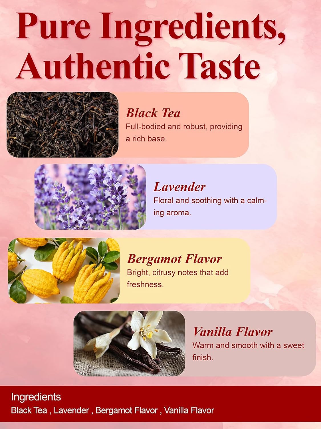 LOOMICA Paris Breakfast Black Tea Bags, 20 Ct, Lavender Bergamot Vanilla | Rich &amp; Smooth, Flavored Black Tea, Morning &amp; Afternoon Tea, Full-bodied; Individually wrapped, Hot or iced, Home &amp; office