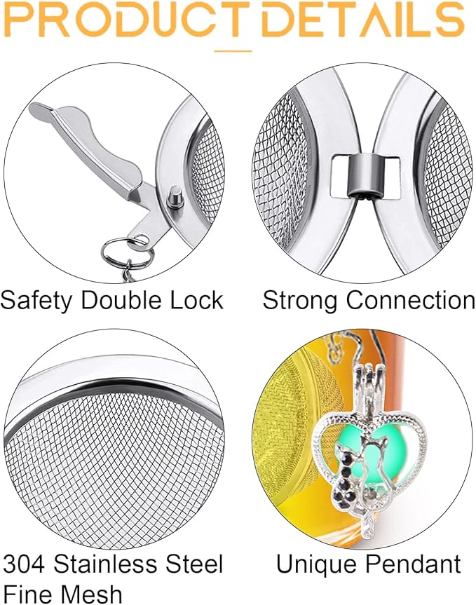 3pcs Tea Infuser TeaSanavie Loose Tea Steeper Stainless Steel Fine Mesh Tea Ball Loose Leaf Tea Infusers Glow In The Dark Cute Heart Pendant Tea