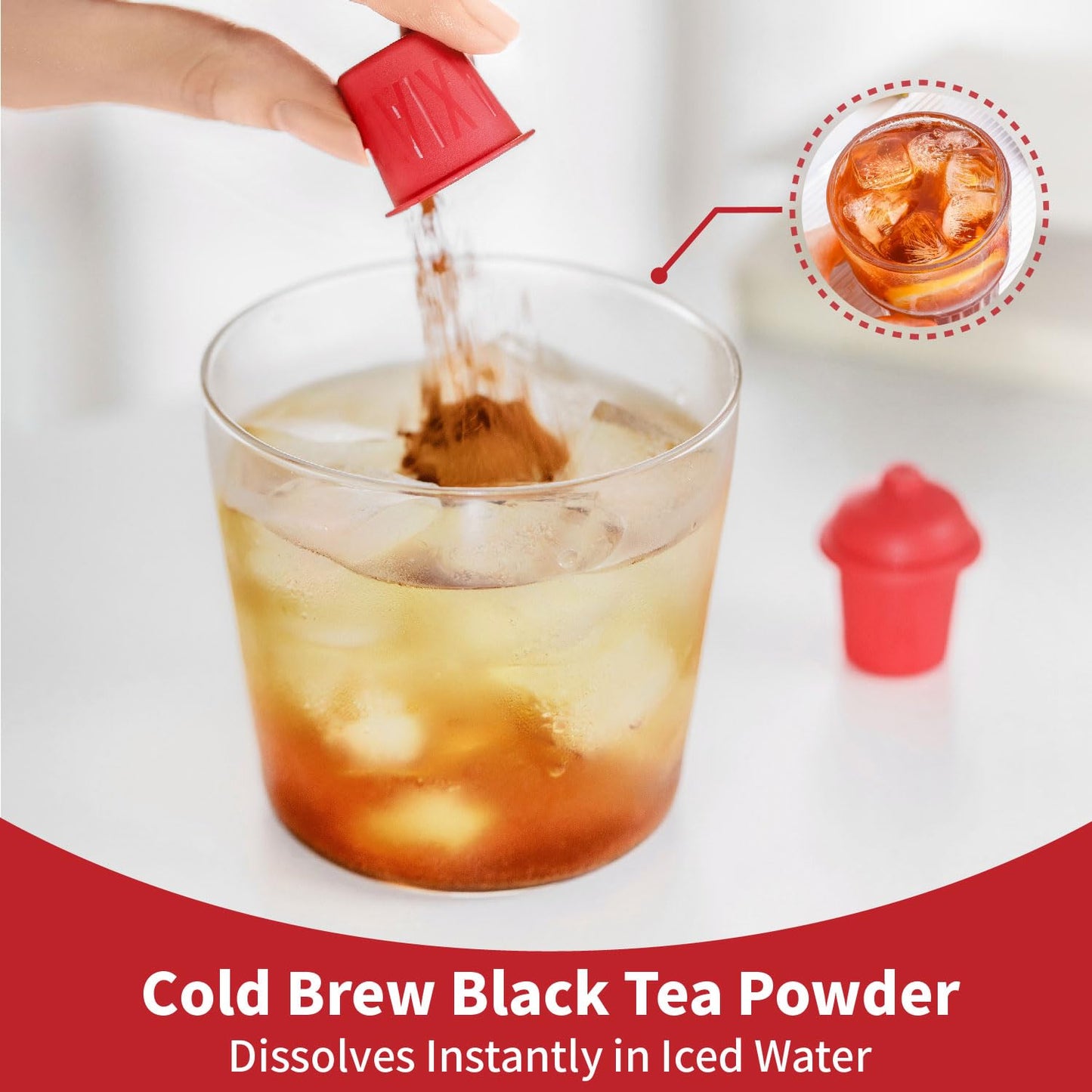 QIRIYUANYE Cold Brewed Instant Tea Powder - Original Flavored Black Tea - Sugar Free - Makes 12 Cups