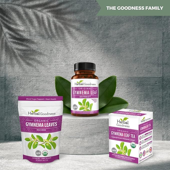 Gymnema Leaf Tea, 100% Organic Herbal Tea for Healthy Metabolism, Natural Sweet Cravings Support, Caffeine-Free, Keto-Friendly, Vegan
