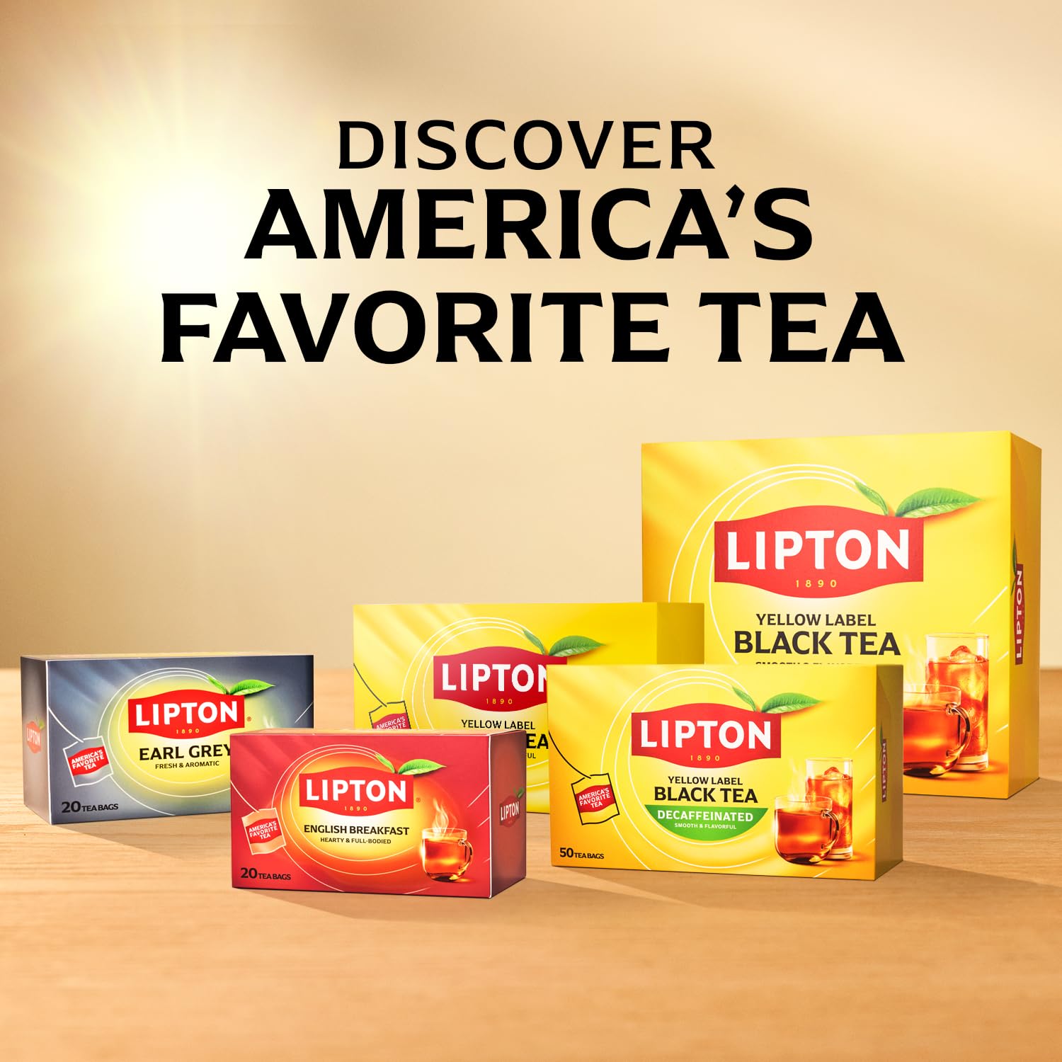 Lipton Decaf Black Tea Bags, Hot or Iced Caffeine Free Tea, 50 Tea Bags