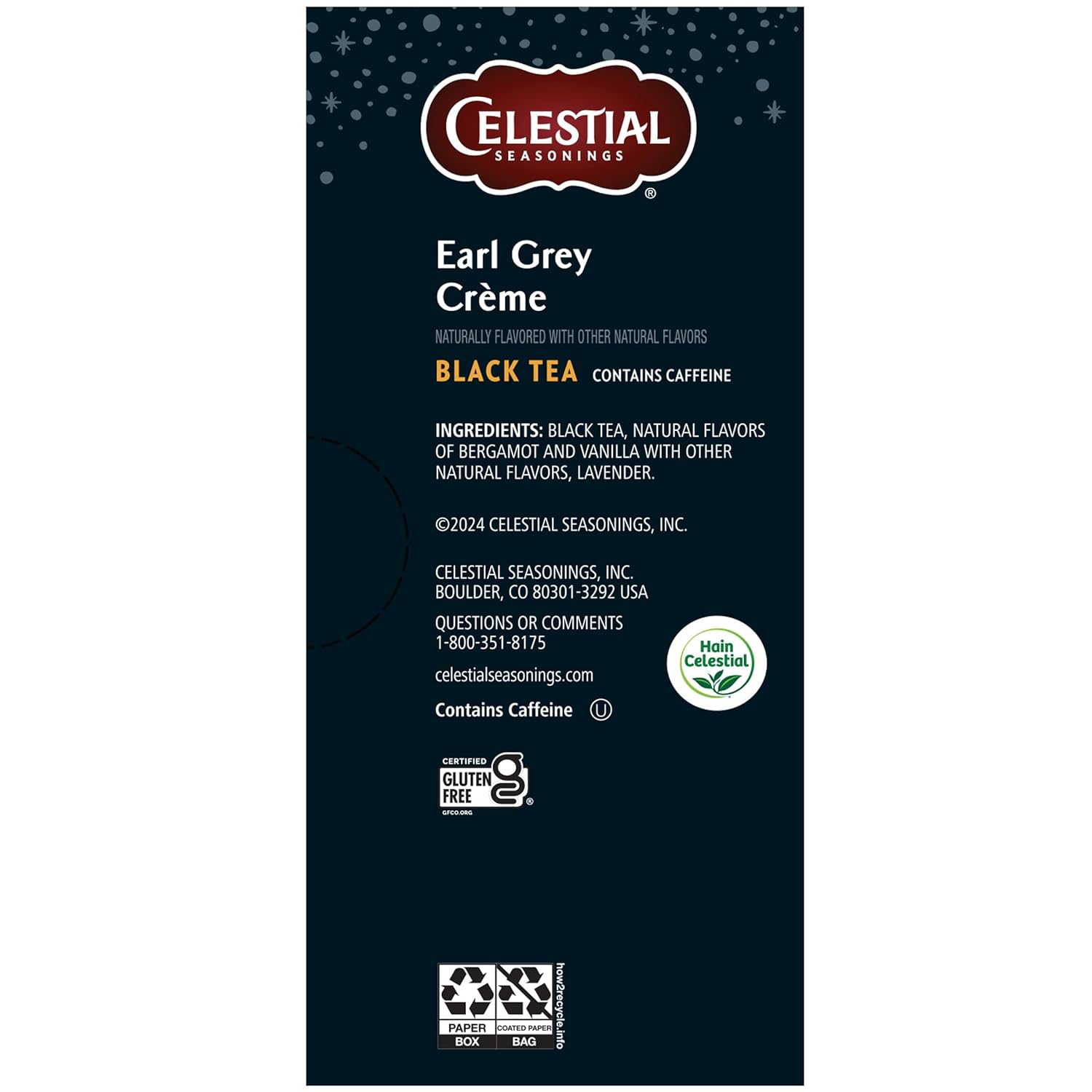 Celestial Seasonings Earl Grey Creme Black Tea 16 tea bags