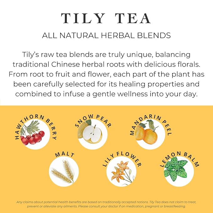 Tily Tea Good Gut Herbal Tea - Natural Prebiotic Tea for Digestive Support - Caffeine Free - 10 Plastic-Free Tea Bags