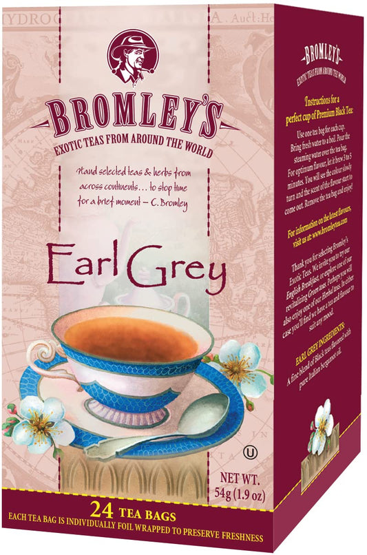 Bromley's Earl Grey Black Tea, 24 Count (Pack of 6)
