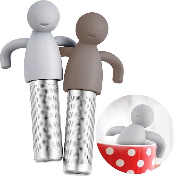2 Pieces Tea Infuser for Loose Tea Cute Fine Mesh Tea Strainer Stainless Steel Tea Filter Ball Tea D