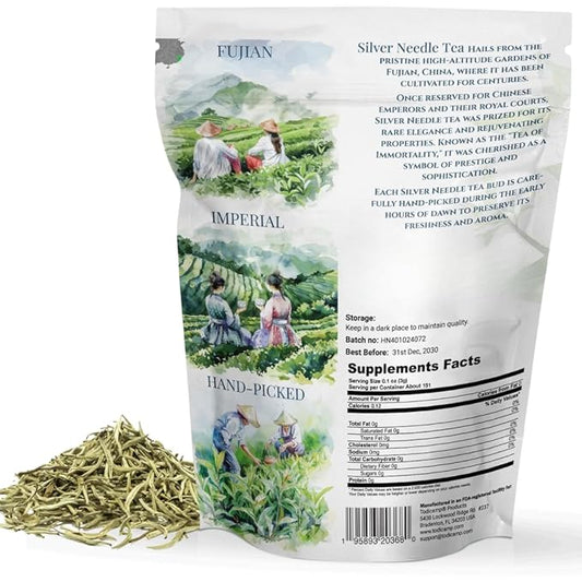 TODICAMP Premium Silver Needle Tea - 1 lb of Premium White Tea Loose Leaf
