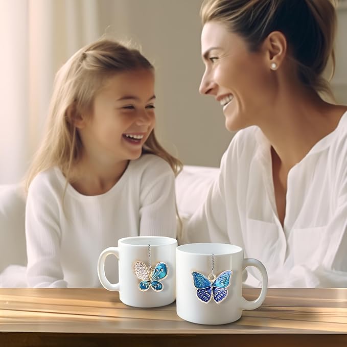 Tea Steeper for Loose Tea 2pcs NSTaygate Tea Infuser with Charm Handmade Cute Butterfly BFF Pendant